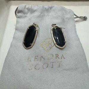 Kendra Scott Black and Silver Statement Earrings